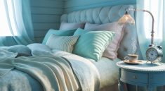 turkusowa sypialnia