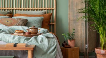 oliwkowa sypialnia - aranżacja sypialni w kolorze oliwkowym