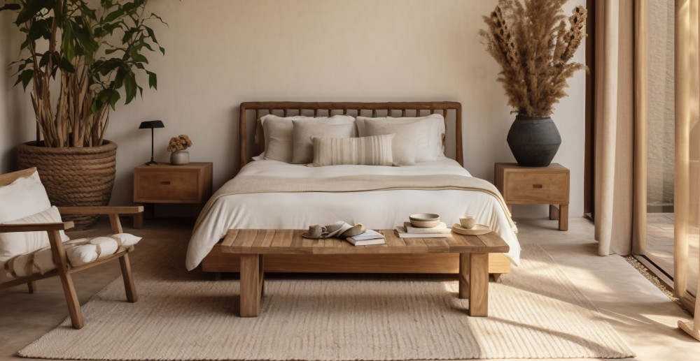 sypialnia modern farmhouse