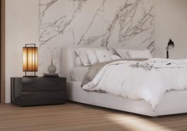 sypialnia z motywem marmuru