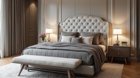 sypialnia w stylu buduarowym