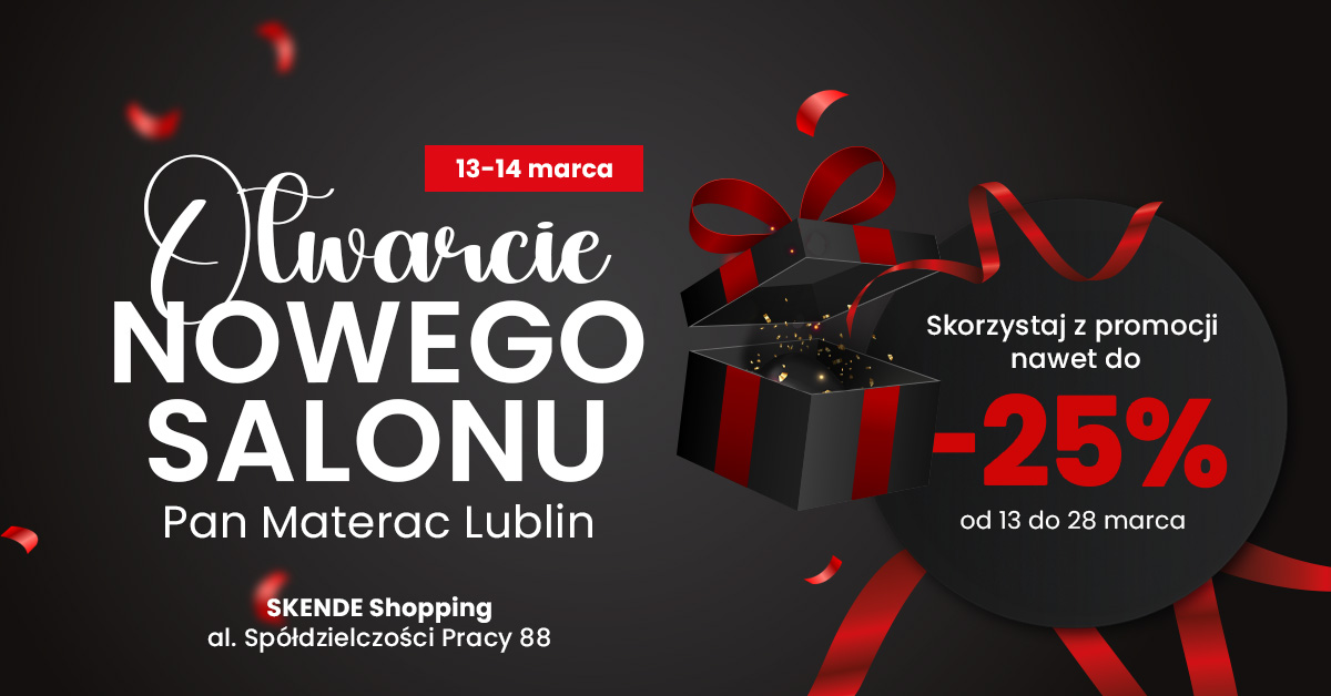 otwarcie salonu Pan Materac w C.H. SKENDE Shopping w Lublinie