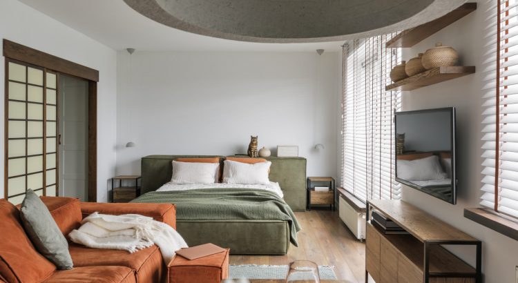 jak połączyć salon z sypialnią
